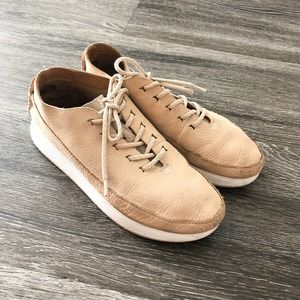 Clarks All Leather Pink Sneakers